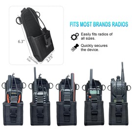 Radio Strap Holster for Firefighters, Adjustable Wide Shoulder Strap with Mic Clip & Anti-Swing Padded Design, Secure Carry System for Small/Medium Radios