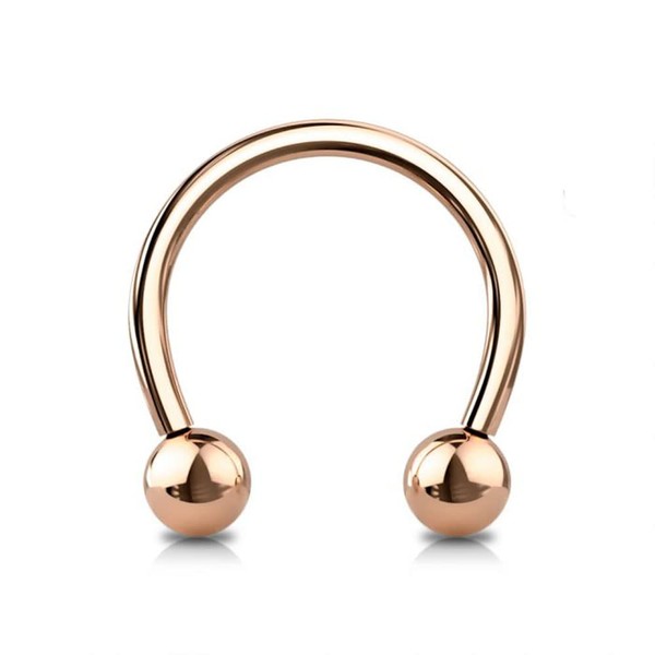 Jewel Barrel Horseshoe Piercing Barbell Circular Bar Septum Nose Ear