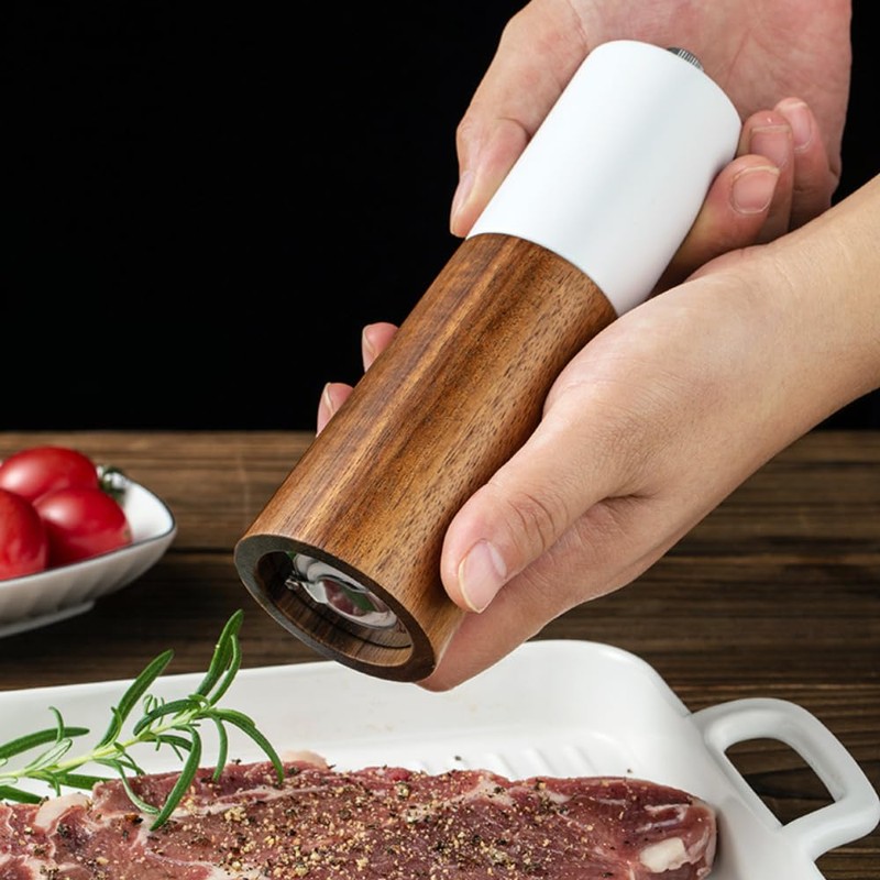 GCFTIFF Wooden Salt and Pepper Grinder Set,Crafted of Solid Acacia