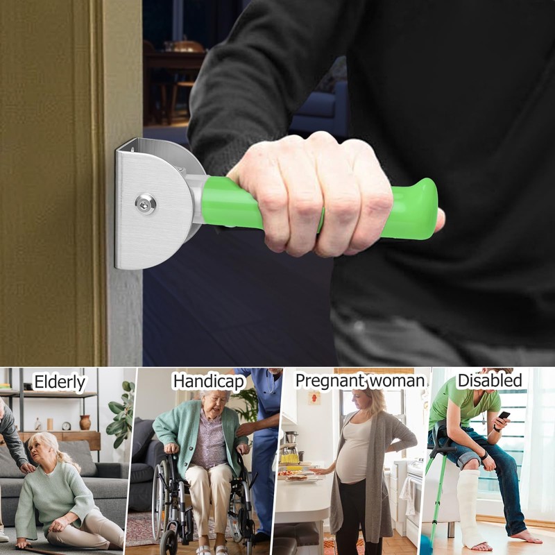 Flip Up Grab Bar, Luminous Assist Handle for Wall/Doorway/Stairs, Bathroom
