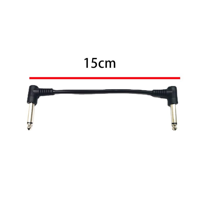 Guitar Pedal Cable Set, 6-Pack, Right Angle Connectors, Noise-Free Effect