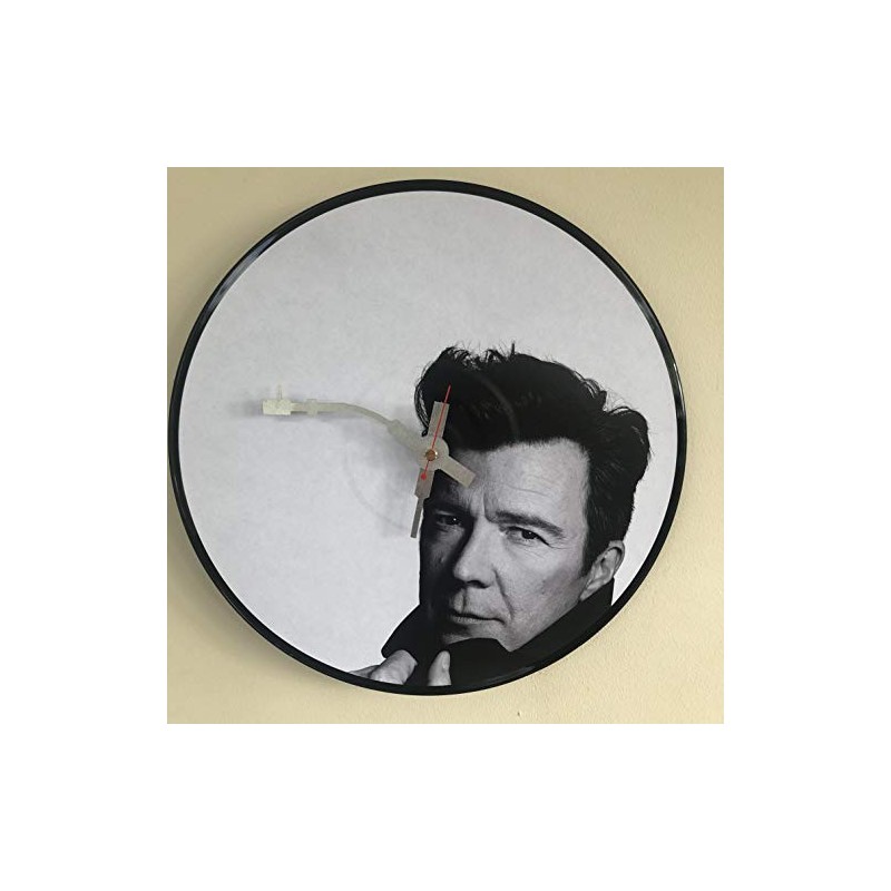Iconic Rick Astley vinyl record wall clock