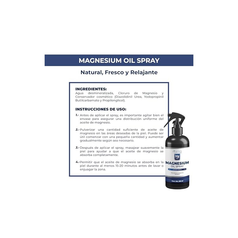 NAIMA Aceite de Cloruro de Magnesio 250 ml Spray Relajación