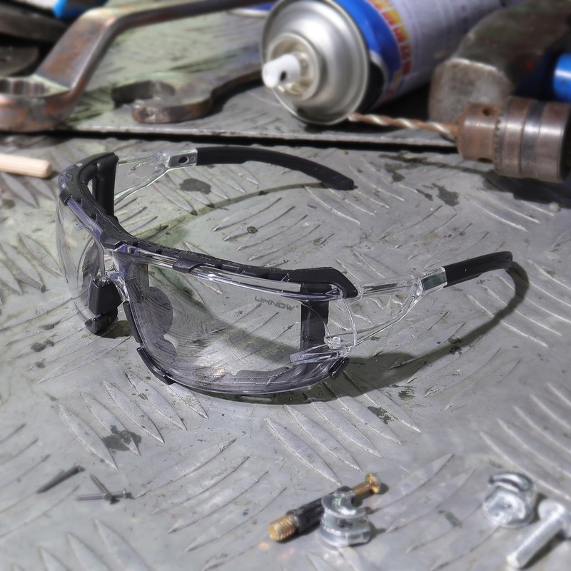 UKNOW Safety Glasses - Anti Fog Wraparound Lenses - Removable