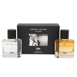 Zara Vibrant Leather and Oud Vibrant Leather Cologne for Men EDP Eau De Parfum Fragrance Set 2x 60 ML (2.03 FL. OZ)