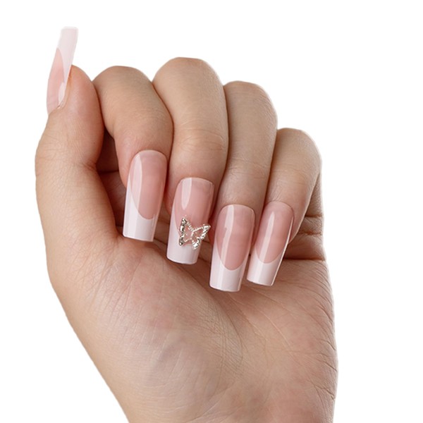 IDEER POP French Tip Press On Nails - Long Square