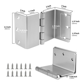 goldenwarm 3 Pack Satin Nickel Brushed Swing Clear Expandable Door Hinges, 3.5" Inch with 1/4" Inch Radius, Full Mortise Satin Nickel Brushed Offset Door Hinges