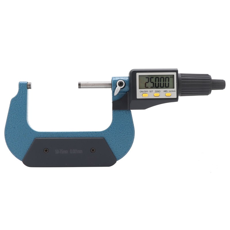 Chrome Plated Alloy Digital Display Low Error Micrometer 0.001mm Resolution