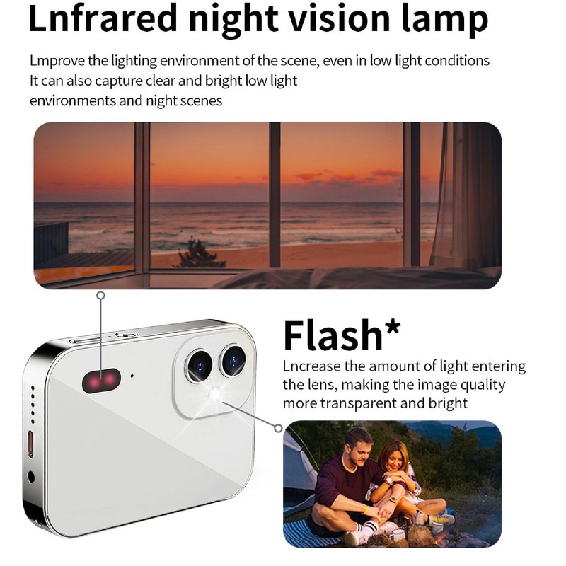 64MP Touch Screen Digital Camera, CCD CMOS Lens Combo HD