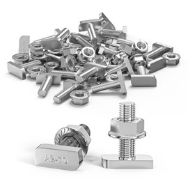 ORTAVA Hammer Head Screws M8 x 25, Pack of 12 Hammer Head Screws M8 Stainless Steel A2-70 with Flange Nuts, Hanger Bolts, Greenhouse Screws for PV Solar Mounting Rails, Photovoltaic