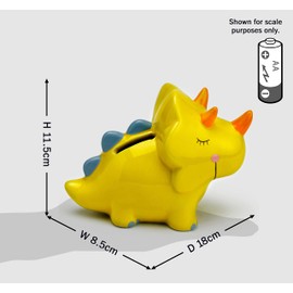 Mousehouse Gifts Adorable Dinosaur Money Box/Piggy Bank for Girl/Boy/Children (Yellow Triceratops)
