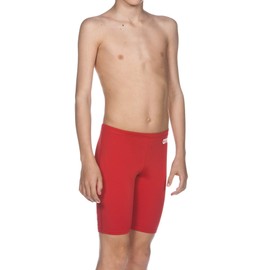 arena Boys’ Training Swimming Trunks Solid Jammer (Quick-Drying, UV Protection UPF 50+, Chlorine-Resistant, Drawstring), red