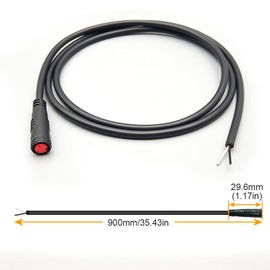 YUNNY Brand HUDAMZKY Ebike Cable Extension Julet Female Male 2 3 4 5 6 pin Ebike Extension Connector Waterproof Plug for Electric Bicycle Display Throttle PAS Ebike Parts Extend Cable(3Pin Female)
