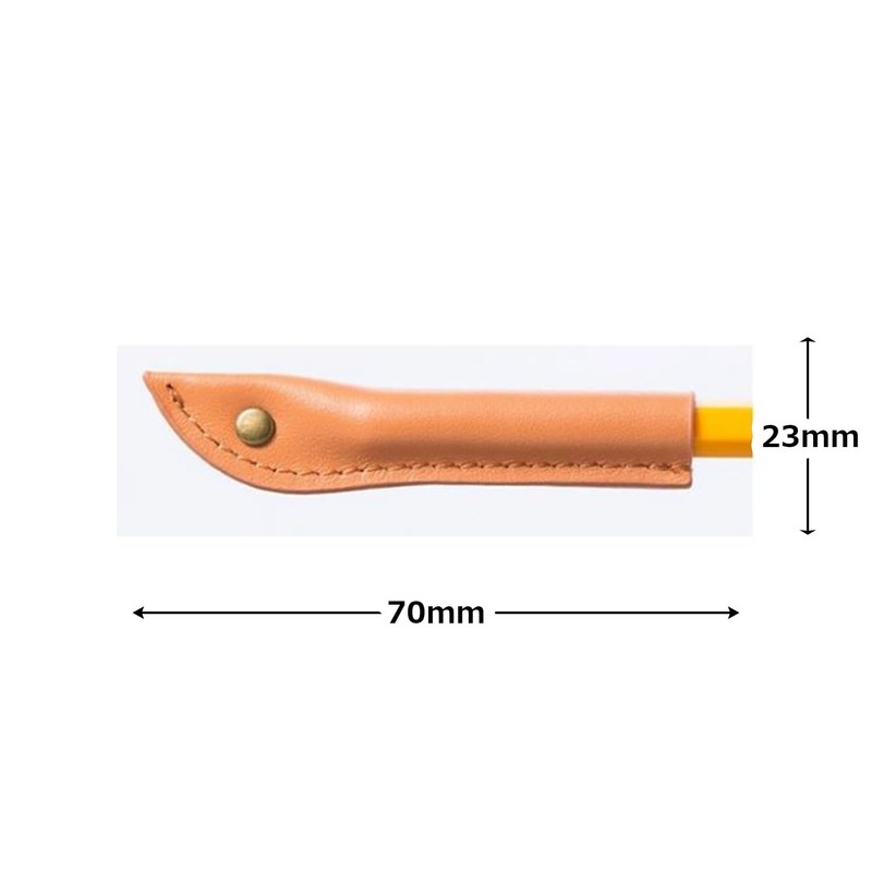 Shinko Seiki HE-201CA Pencil Cap, Genuine Leather, L, Camel