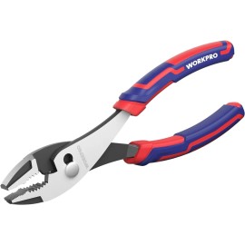 Workpro 8" Slip Joint Pliers with Soft Grip and Rust-Resistant Finish