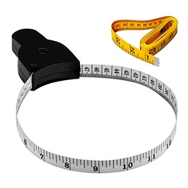 Body Measuring Tape Measures 60 Inch (150 cm) with Lock Pin and Black Push Button Retraction, Includes Yellow Tape Measure, Accurate Tape Measurement for Tailor Sewing Body Measurement