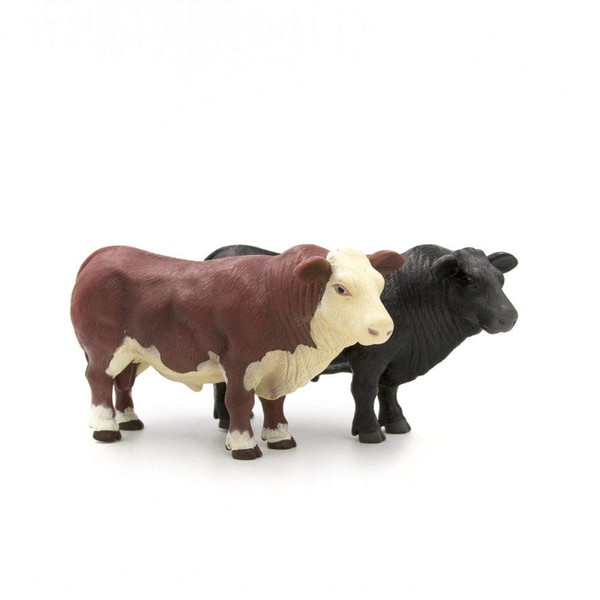 Little Buster Toys Herd Bull Set - Angus Bull and Hereford Bull; 1/16th Scale
