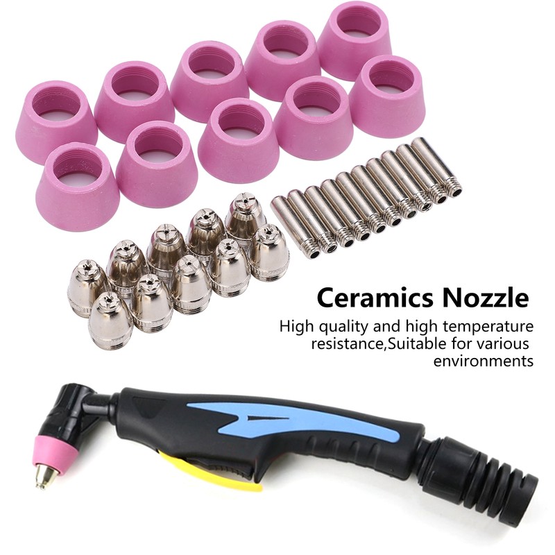 Plasma Cutting Torch Consumables Kit Electrode Contact Tip Ceramics Nozzle