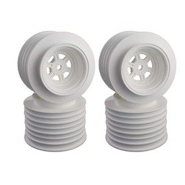 DE Racing Gambler Rear Sprint White Wheels (2) w/ 12mm Hex/AE -TLR