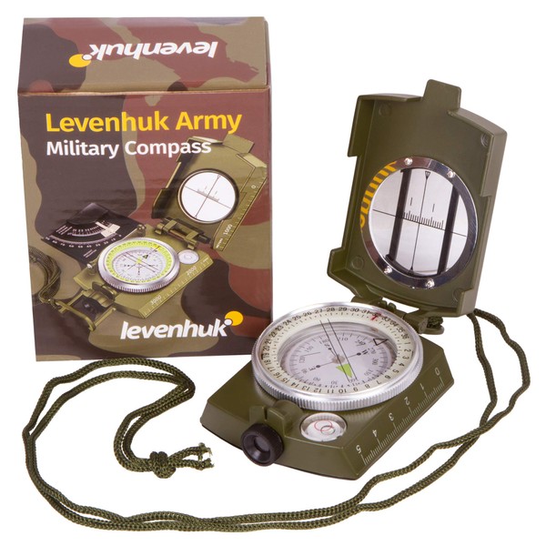 Levenhuk Army AC10 Tactical Metal Compass for Navigation with Visor