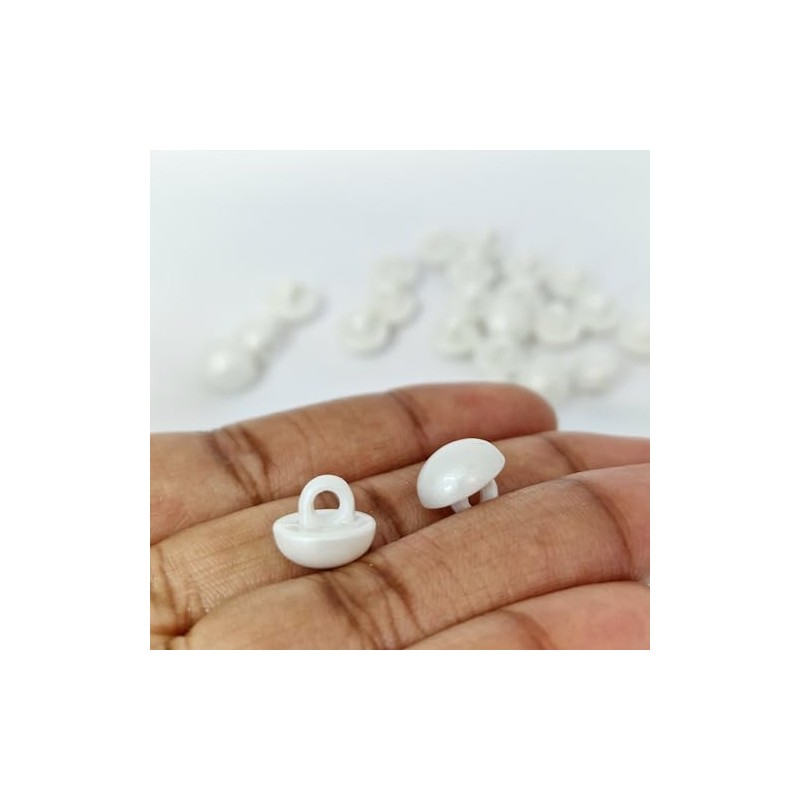 MajorCrafts 24pcs 11mm High-Grade Acrylic Small Round Mushroom Shank Sewing
