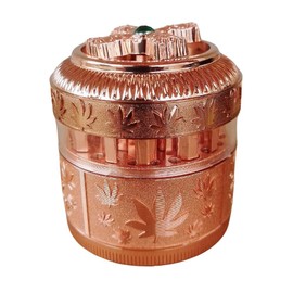 Molino Grinder Rosado Molinillo para Especias Metálico Magnético, 50 mm, Moledor con Tapa Magnética, 4 Piezas, Malla Fina (ROSADO)