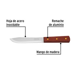 Pretul CUCH-M60, Cuchillo cebollero, mango de madera, 6"