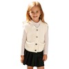 MACNOORA Girl's Sleeveless Button Down Sweaters V Neck Crochet Cardigans