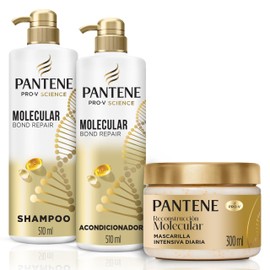 Pantene Molecular Bond Repair, Kit Shampoo 510ml, Acondicionador 510ml, Mascarilla Intensiva 300ml                                                    