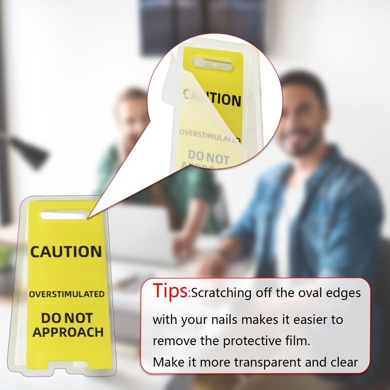 LiLiSSUCCY 8 Pack Funny Sticky Note Holder - Caution Overstimulated