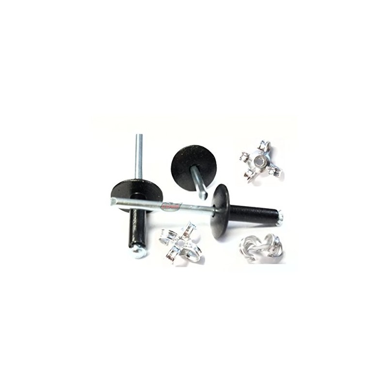 Black 3/16" Pop Rivets Aluminum Large Head Exploding Banana Peel