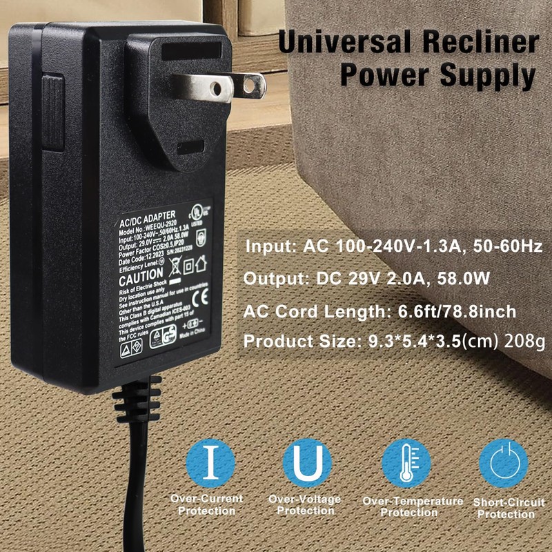 Universal Recliner Power Supply [New Version], 29V 2A AC/DC Switching