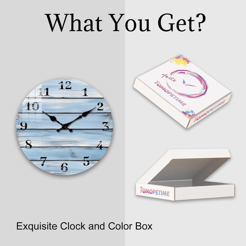 Wooden Wall-Clocks for Kitchen - Silent Non Ticking Wall Clocks