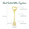 Poagoep Initial Letter Keychain for Women Gold Cute Heart Keyrings