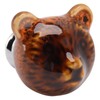 6PCS Bear Door Knob Orange Zinc Alloy Ceramic Decorative Bear