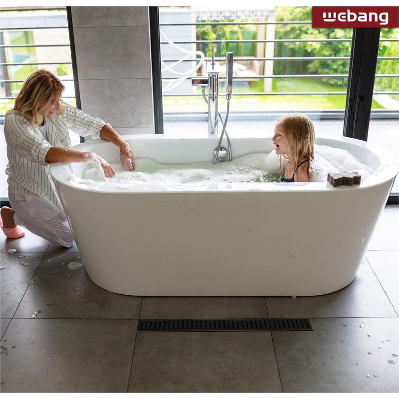 WEBANG 24 Inch Linear Shower Drain Rectangular Floor Drain with