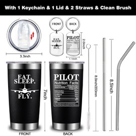 GITITUMB Pilot Gifts for Men - Aviation Gifts for Pilots - Airplane Gifts for Aviators - Valentine’s Day, Christmas, Birthday Gifts for Pilot - Pilot Tumbler