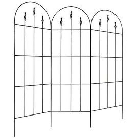 BestNest Gardman Finial Trellises – Pack of 3, 60" Tall Black Metal Trellises with Arched Tops & Ornate Finials – Decorative Plant Supports for Roses, Clematis, Vines & Outdoor Garden Décor