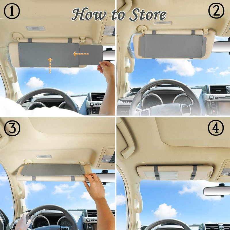 Car Visor Sunshade, WANPOOL Car Visor Anti-Glare Sunshade Extender for