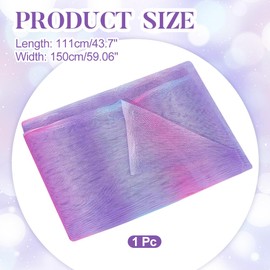 DELORIGIN Rainbow Tulle Rolls Purple Tulle Mesh Fabric Polyester Rainbow Net Fabric Sewing Craft Tulle for Table Runner Sash Bow Pet Tutu Skirt Sewing Crafting Wedding Birthday 43x59 inch (1.1x1.5m)