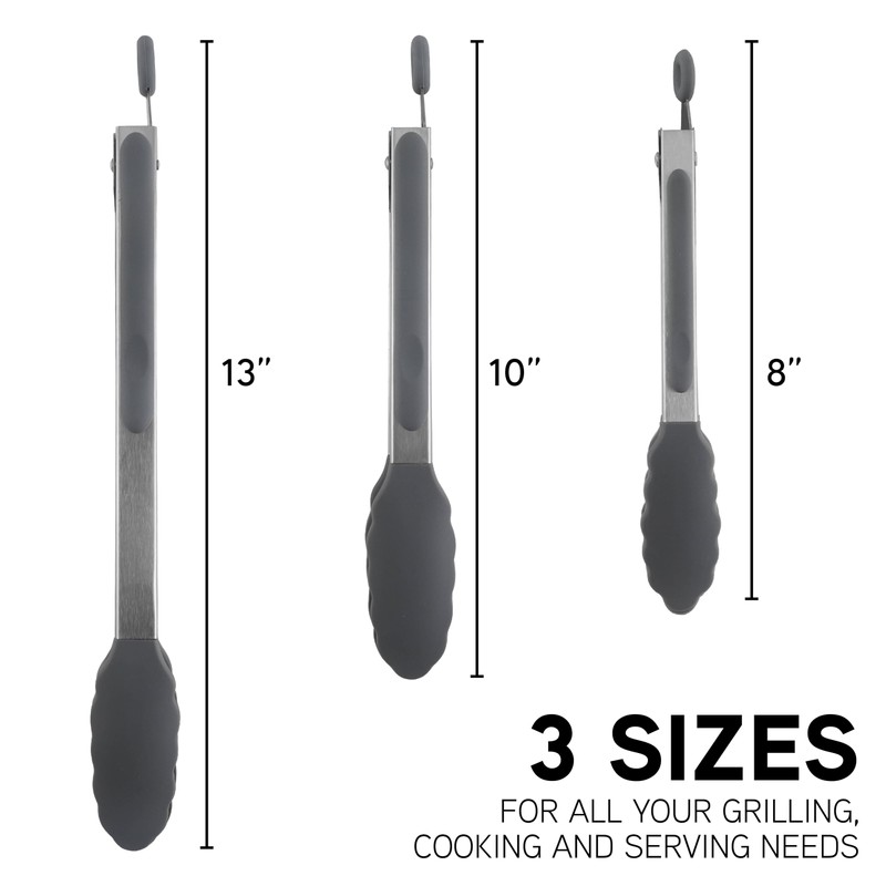 COOK WITH COLOR Stainless Steel Silicone Tipped Kitchen & BBQ