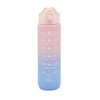 Hydration Water Bottle - Pink Top, 1 Litre Graduated, BPA
