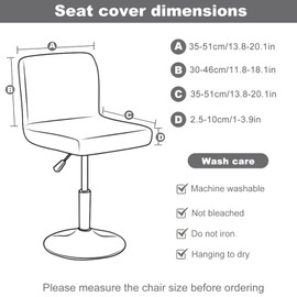 IGTOPS Bar Stool Slipcovers with Backrest Cover, Elastic Seat Covers, Hotel Club Bar Chair Cover, Bar Swivel Chair Cover, Stretch Chair Cover for Short Swivel Chair, Backrest, Bar Chair (4, Dark Grey)