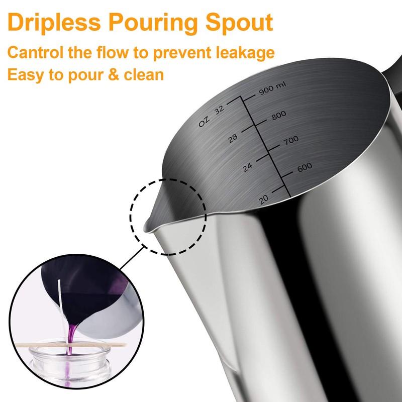 Candle Making Pouring Pot, 32oz Double Boiler Wax Melting Pot,