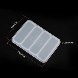 uxcell Silicone Resin Casting Mold 3.94 Inch Rectangle DIY Hair Pin Clip for Epoxy Resin