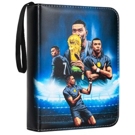 Scrapbook for Football Cards Album, Trainer Trading Card Albums, Card Holder for Football, Folder Book Compatible with Football, 400 Cards Capacity Football, Dark Blue