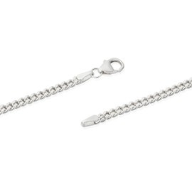 NKlaus 50 cm Curb Chain 925 Silver Elegant Necklace Width: 2.7 mm Necklace 9.8 g Heavy 1823, Sterling Silver, No Gemstone