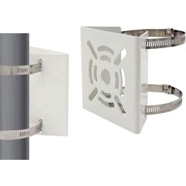 2Pcs Vertical Pole Mount Bracket for Security Camera, CCTV Cameras Mounting Corner Bracket with 4 Loops