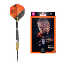 Target Darts Unisex's Raymond Van Barneveld RVB 95 Gen 4 95% Tungsten Swiss Point Steel Tip Darts Set, Gold, Silver, Black and Orange, 21G