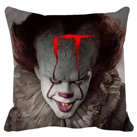 The Beach Stop Horror Movie Pennywise Scary Clown Scatter Cushion Cover | Unique Home Decor Inspo Gift Idea | 45x45cm 18x18” | Pennywise IT